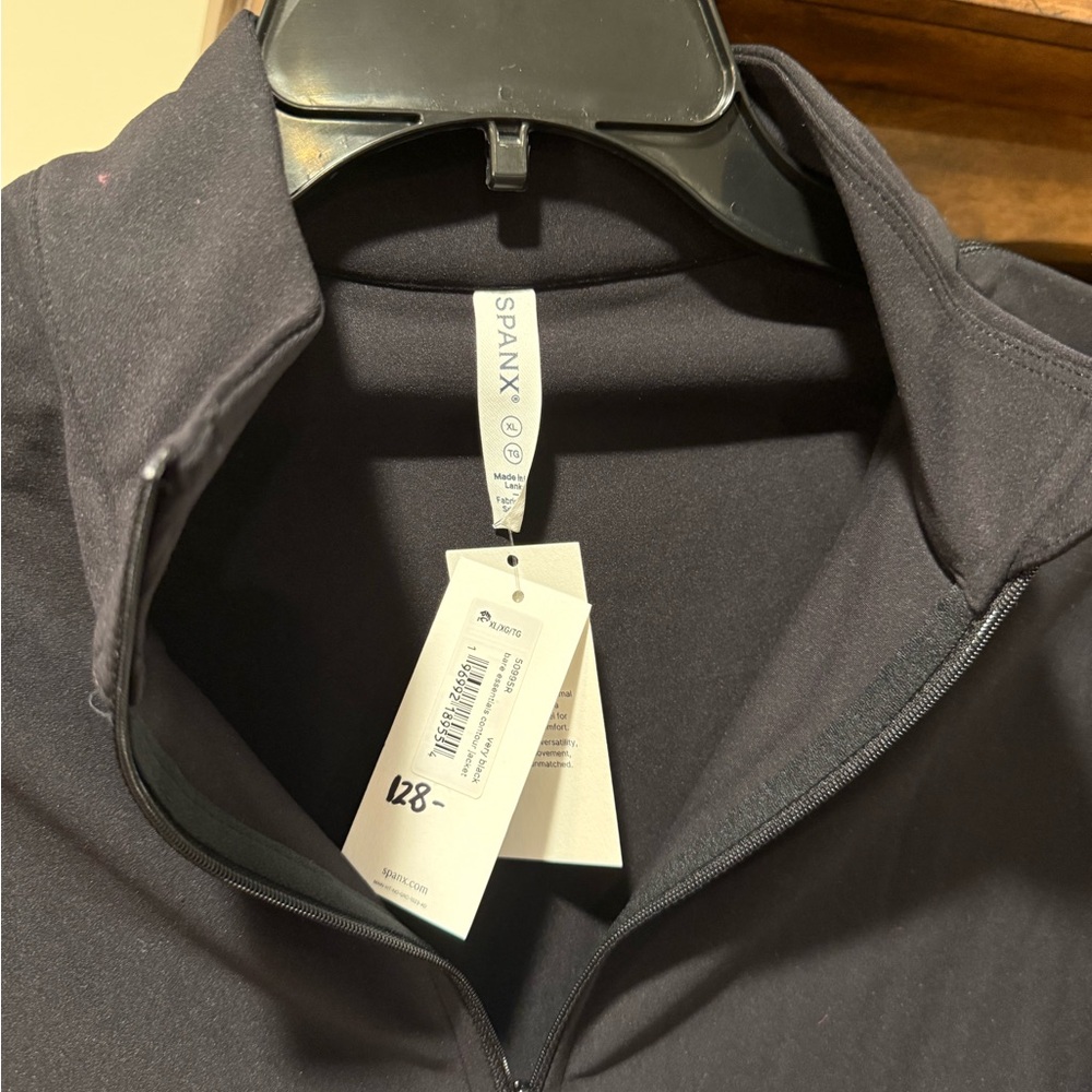 SPANX Black Zip-Up Performance Jacket - Picture 2 of 2
